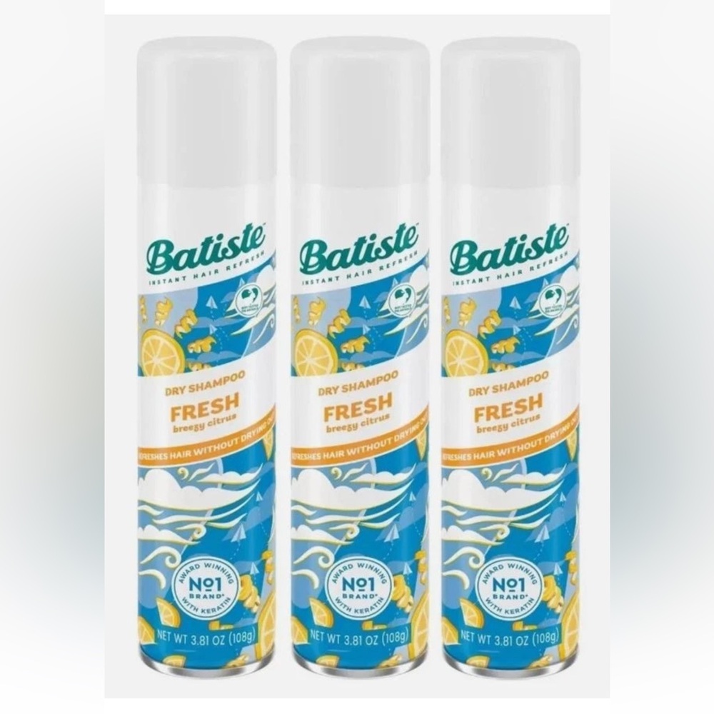 [Pack of 3] Batiste Dry Shampoo Fresh Breezy Citrus, Refresh Hair, 6.73 fl oz